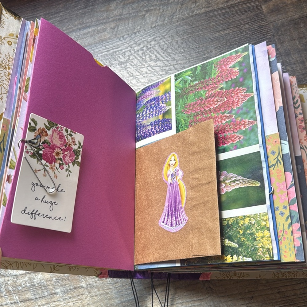 Disney Tangled Little Golden Book Junk Journal Rapunzel Handmade Gift - Picture 12 of 17